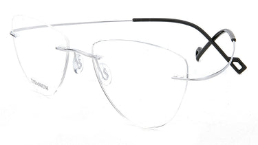 Women Cristal Eyeglasses: Shaq - Silver Transparent - SpaceSMART Eye Clinic (Diagonal  View)